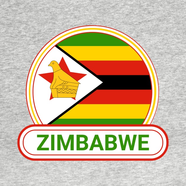 Zimbabwe Country Badge - Zimbabwe Flag by Yesteeyear